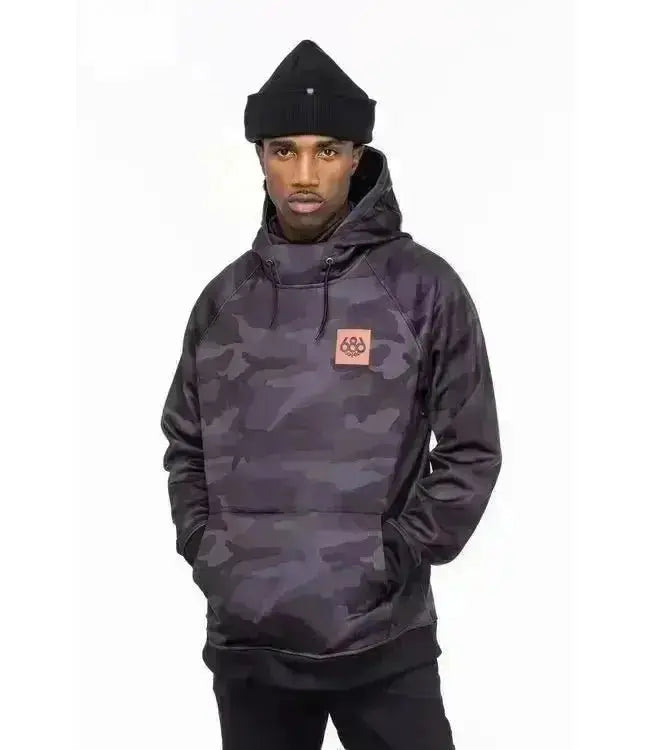 686 Bonded Fleece Pullover Hoodie Blk Camo Boardomshop