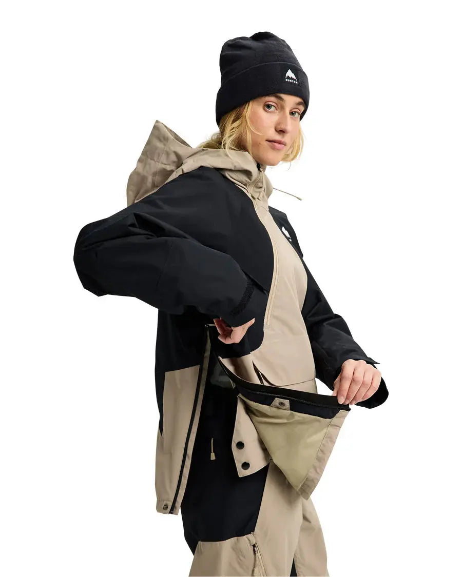 Burton Women's Reverse Relaxed Anorak Jacket - Summit Taupe/Black BURTON
