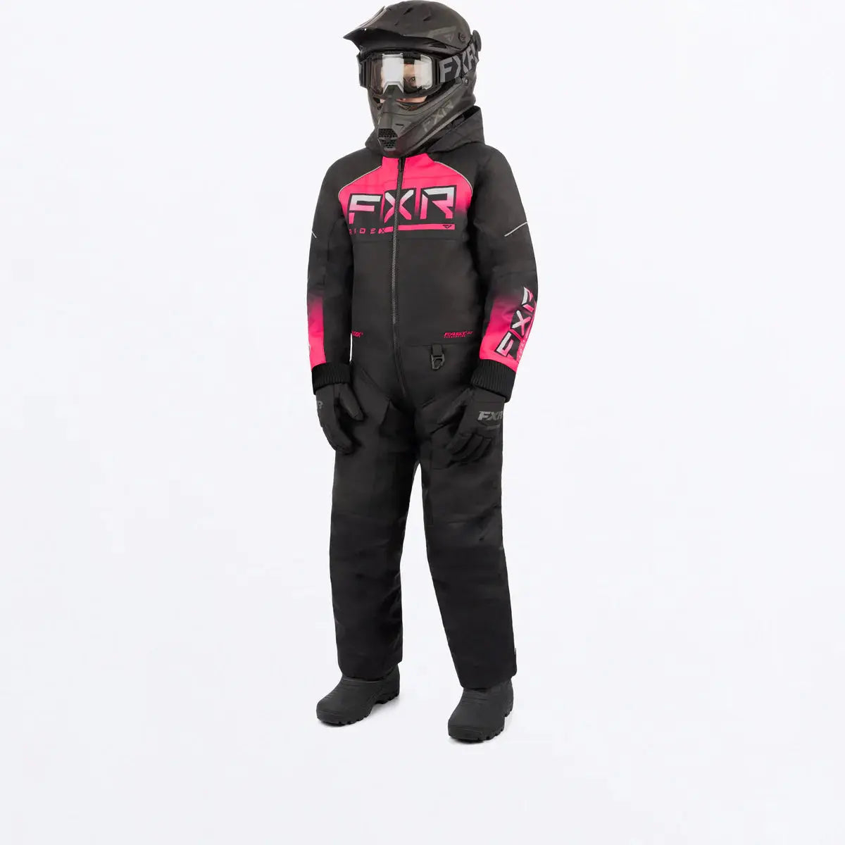 FXR Child Recruit Monosuit -Blk/Fuchsia FXR