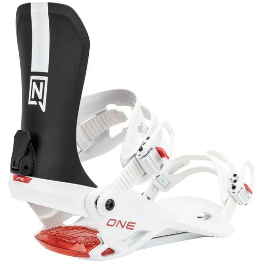 Nitro One Snowboard Bindings - Black/White/Red NITRO