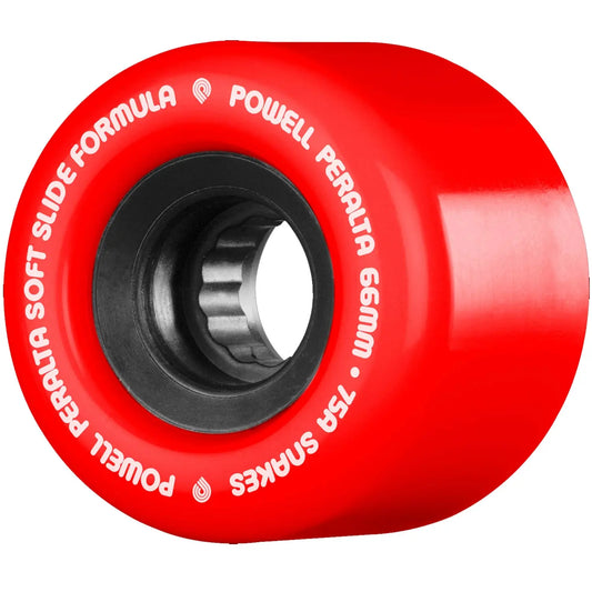 Powell Peralta Soft Slides Snakes 66mm 75A Wheels - Red POWELL PERALTA