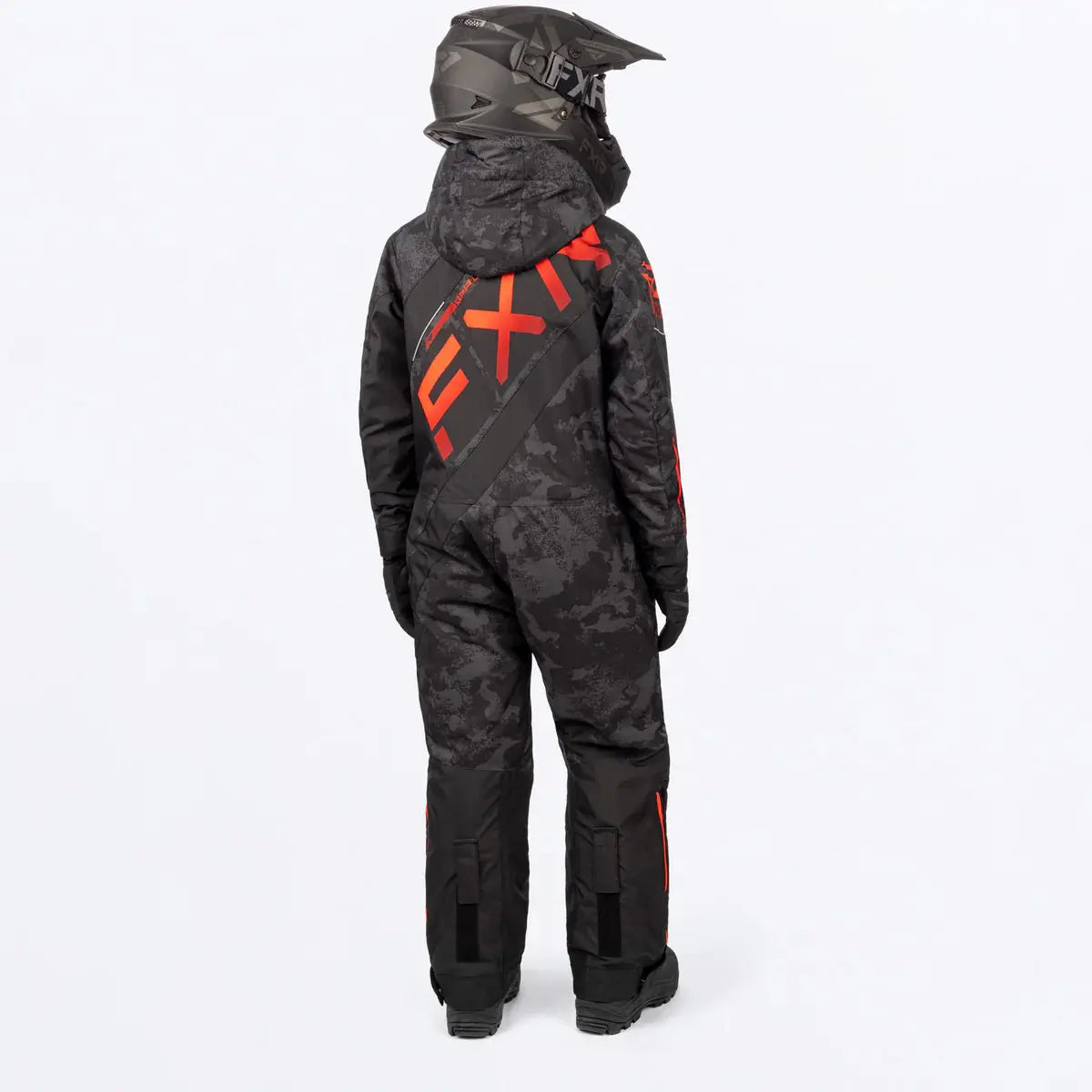 FXR Youth CX Monosuit - Black Camo/Red Fade FXR