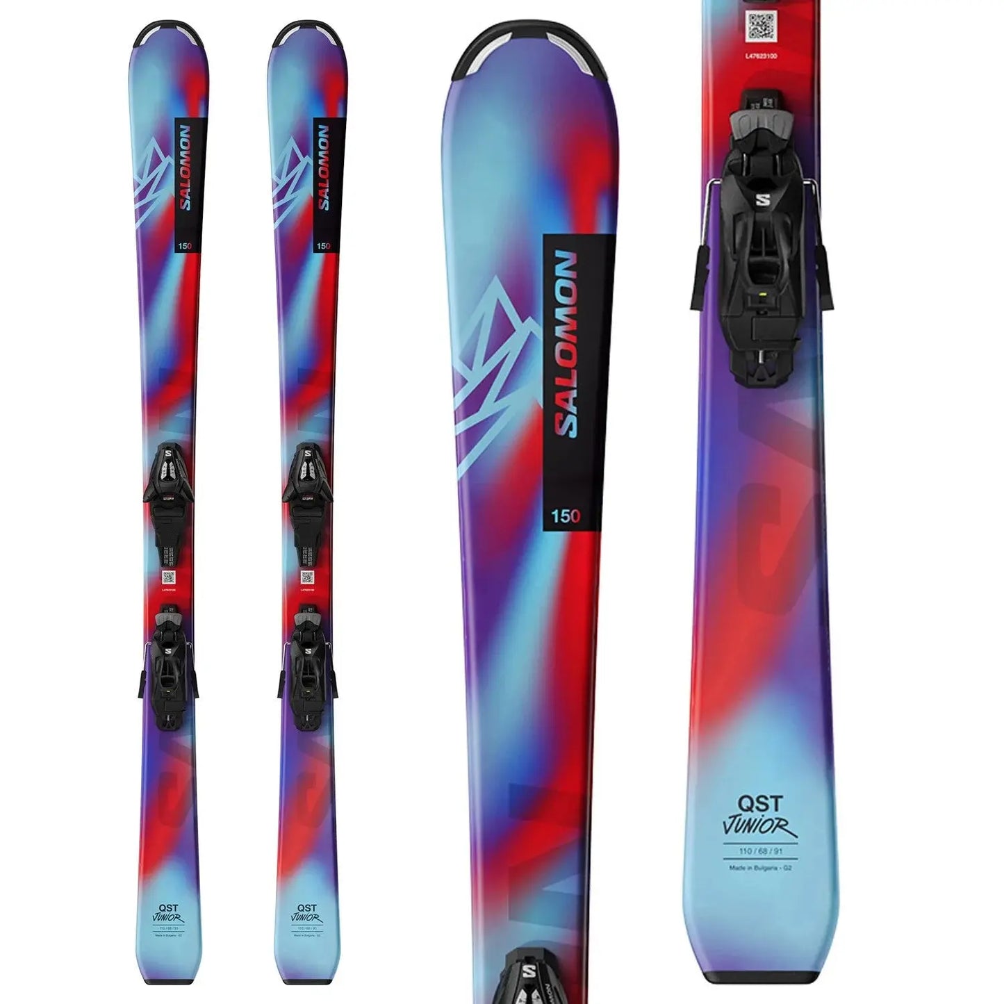 Salomon QST Jr XS Ski Set + C5 GW J75 Pn B3 SALOMON