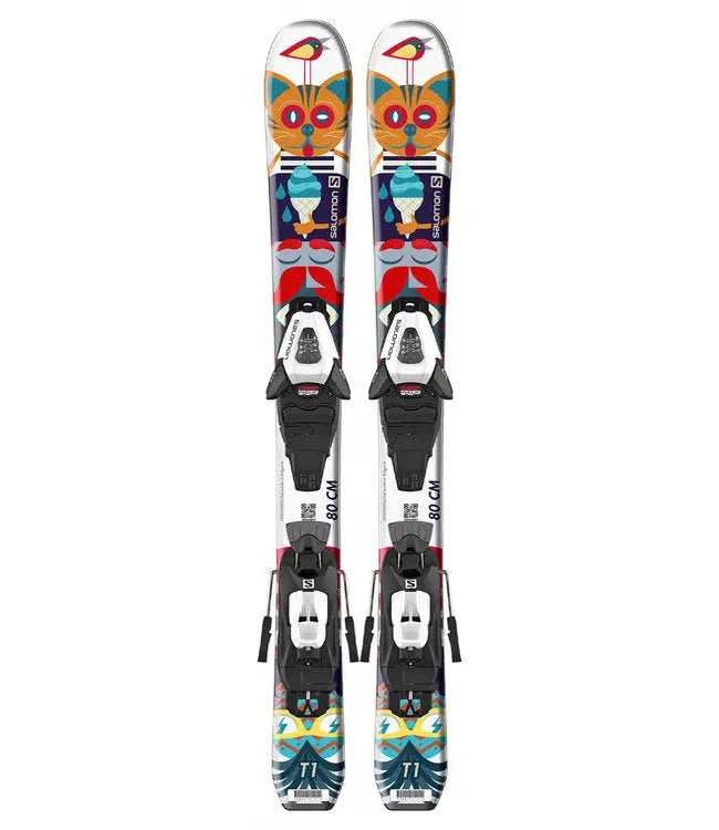 Salomon Ski Set L T1 Jr XS + C5 GW J75 - Wht/Mu SALOMON