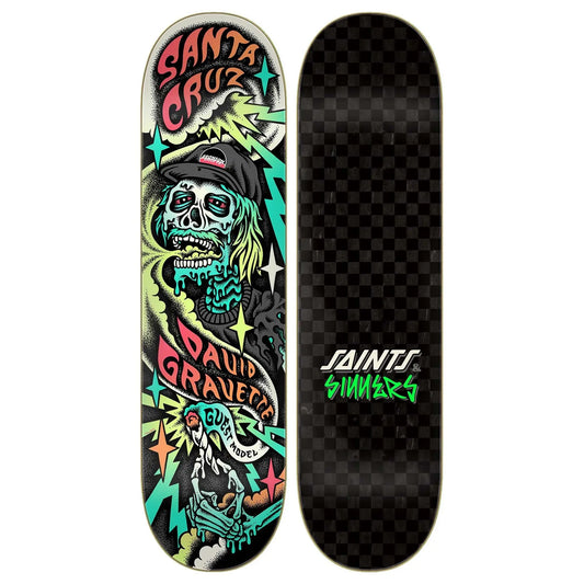Santa Cruz Gravette Hippie Skull 8.3 Skateboard Deck SANTA CRUZ