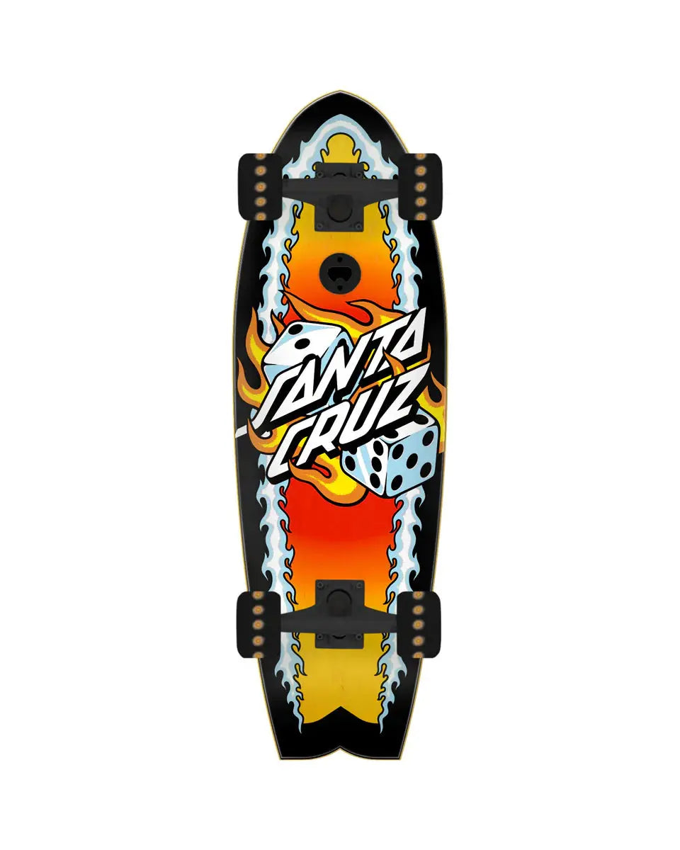 Santa Cruz Shark Flaming Dice Dot 8.81 Skateboard SANTA CRUZ