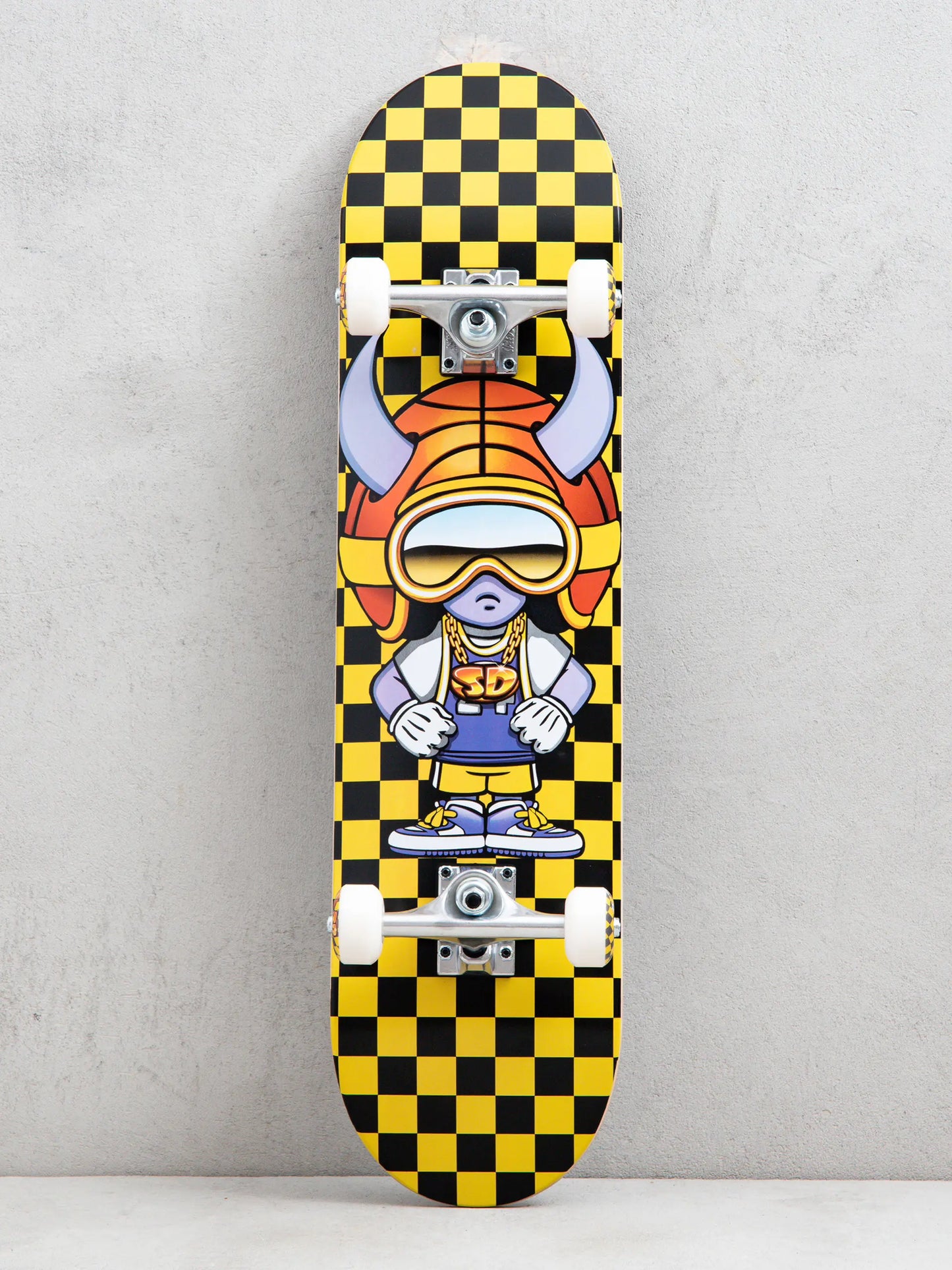 Speed Demons Baller 7.75 Skateboard Blk/Yellow Checks Speed Demons
