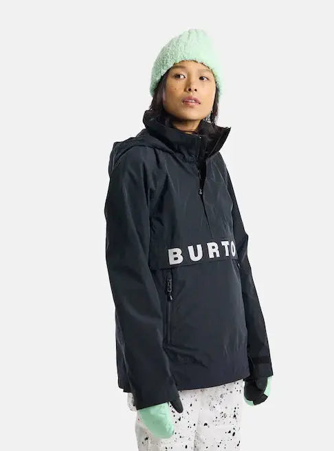 Burton Women's Frostner Anorak Jacket - Black/Stout White BURTON