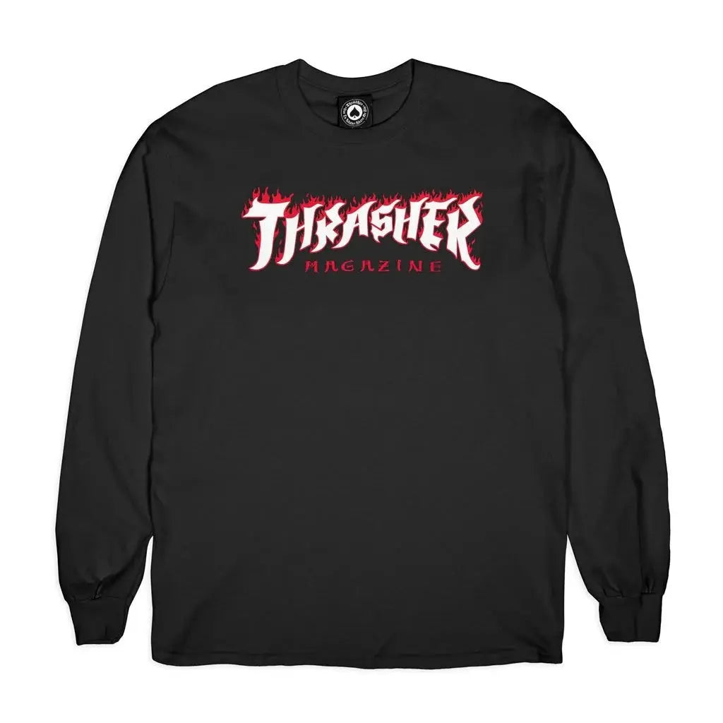 THRASHER POSSESSED LONG SLEEVE SKATE T SHIRT BLACK