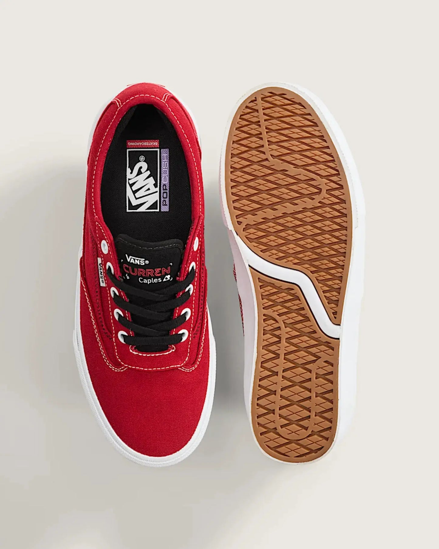 Vans Skate Curren Caples Shoes - Red/White vans