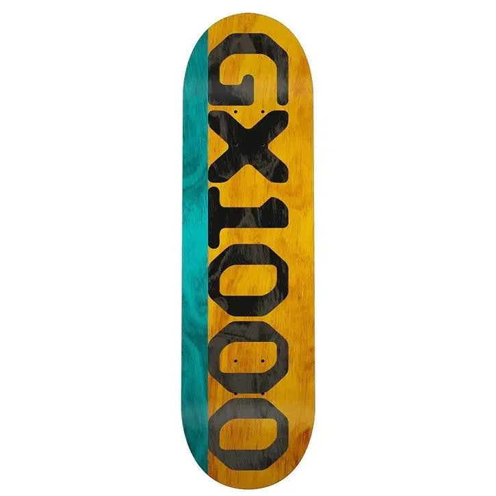 GX1000 SPLIT VENEER TEAL/YELLOW 8.25 SKATE DECK GX1000