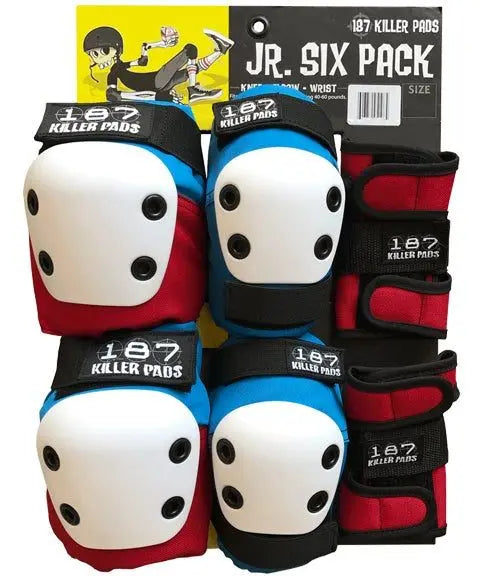 187 Jr Six Pack Pad Set - Red/White/Blue 187