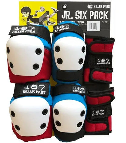 187 Jr Six Pack Pad Set - Red/White/Blue 187