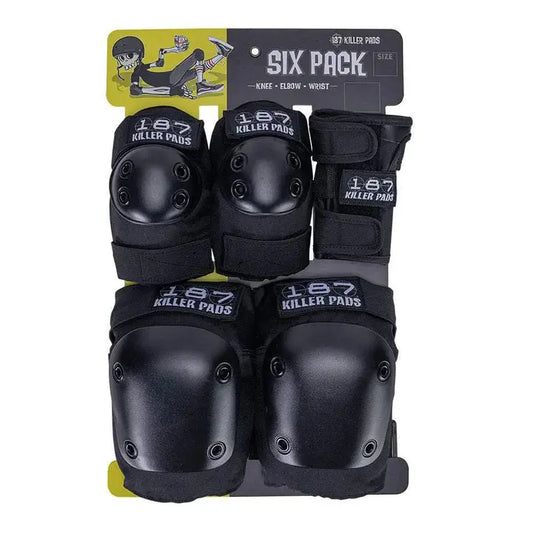 187 Six Pack Protective Adult Pads - Black 187