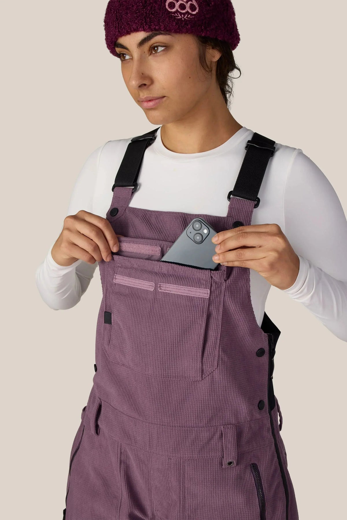 686 Black Magic Bib Snow Pants - Black Plum 686