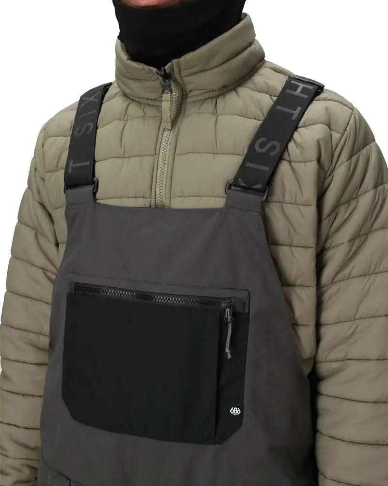 686 Hot Lap Insulated Bib Snow Pants - Charcoal 686