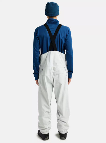 Burton Men's Reverse Relax Bib Snow Pants- Gray Cloud BURTON