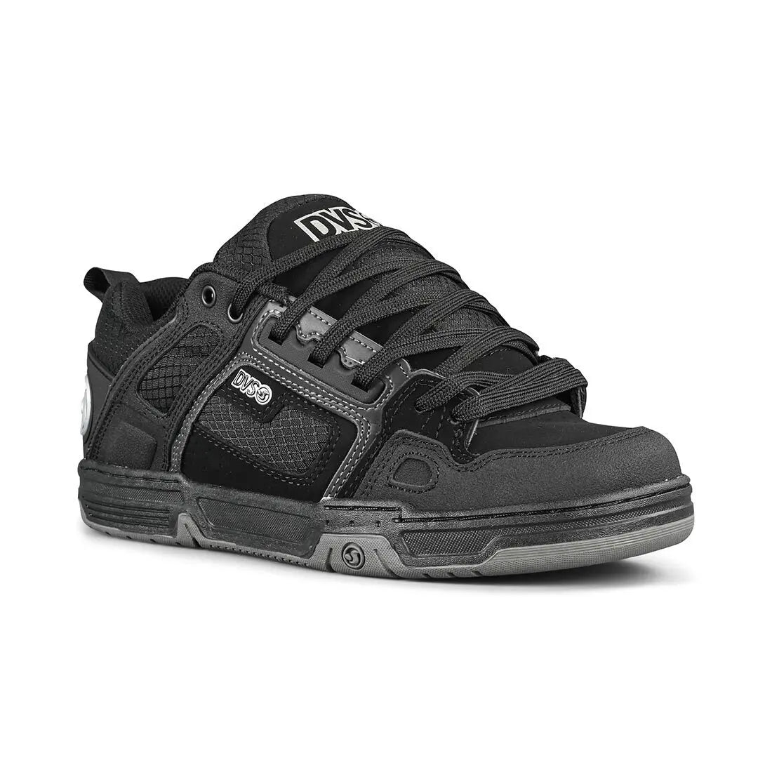 DVS Comanche Shoes - Black Reflective Charcoal Leather DVS