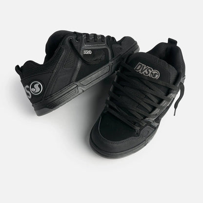 DVS Comanche Shoes - Black Reflective Charcoal Leather DVS