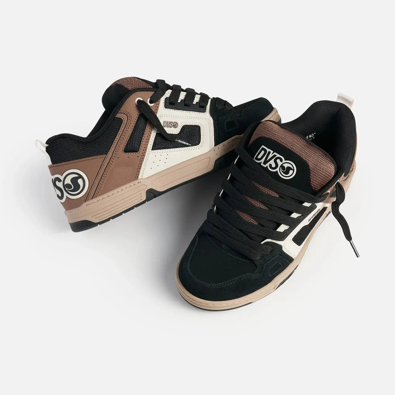 DVS Comanche Shoes - Black Taupe Brown Suede DVS