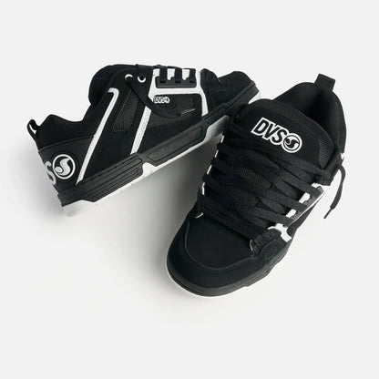 DVS Comanche Shoes - Black White Leather DVS