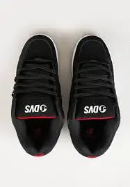 DVS Enduro 125 Shoes - Black/White/Red Nubuck Boardomshop