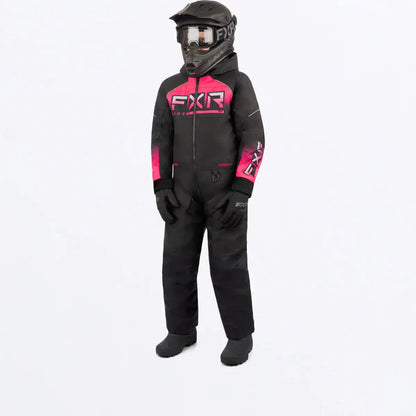 FXR Kids Recruit Monosuit - Black/Fuchsia Fade FXR