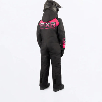 FXR Kids Recruit Monosuit - Black/Fuchsia Fade FXR