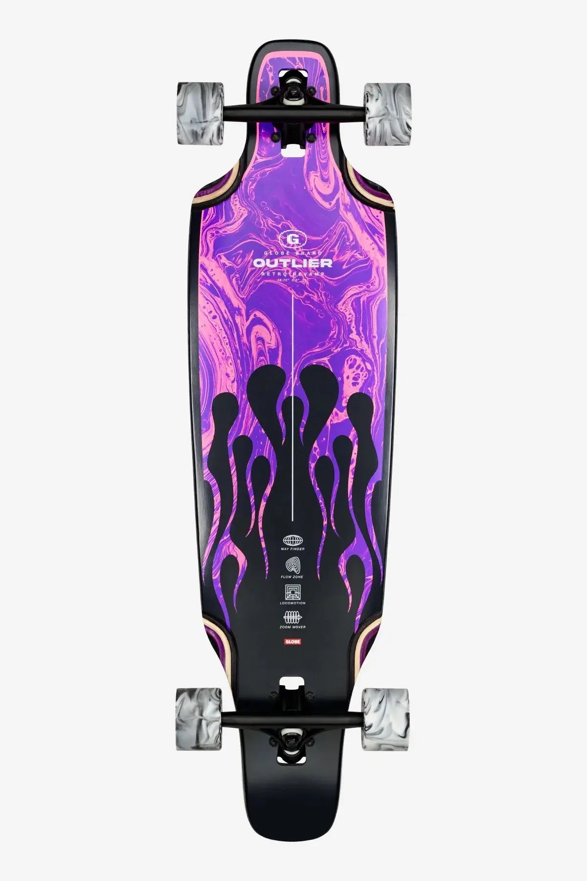 Globe Outlier 36 Inch Longboard - Purple Flames GLOBE