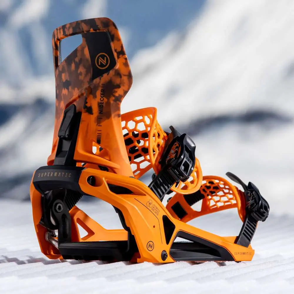 スノーボード 24-25 NIDECKER SUPERMATIC DUNE-ORANGE Nidecker Supermatic Snowboard Bindings 2025 Dune Orange – Comor
