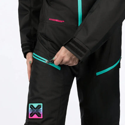 FXR Women's Recruit F.A.S.T Insulated Monosuit - Black/Mint/Pink FXR