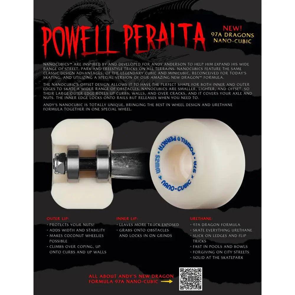 Powell Peralta Nano Cubic Dragon Formula 54mm 97A Wheels POWELL PERALTA
