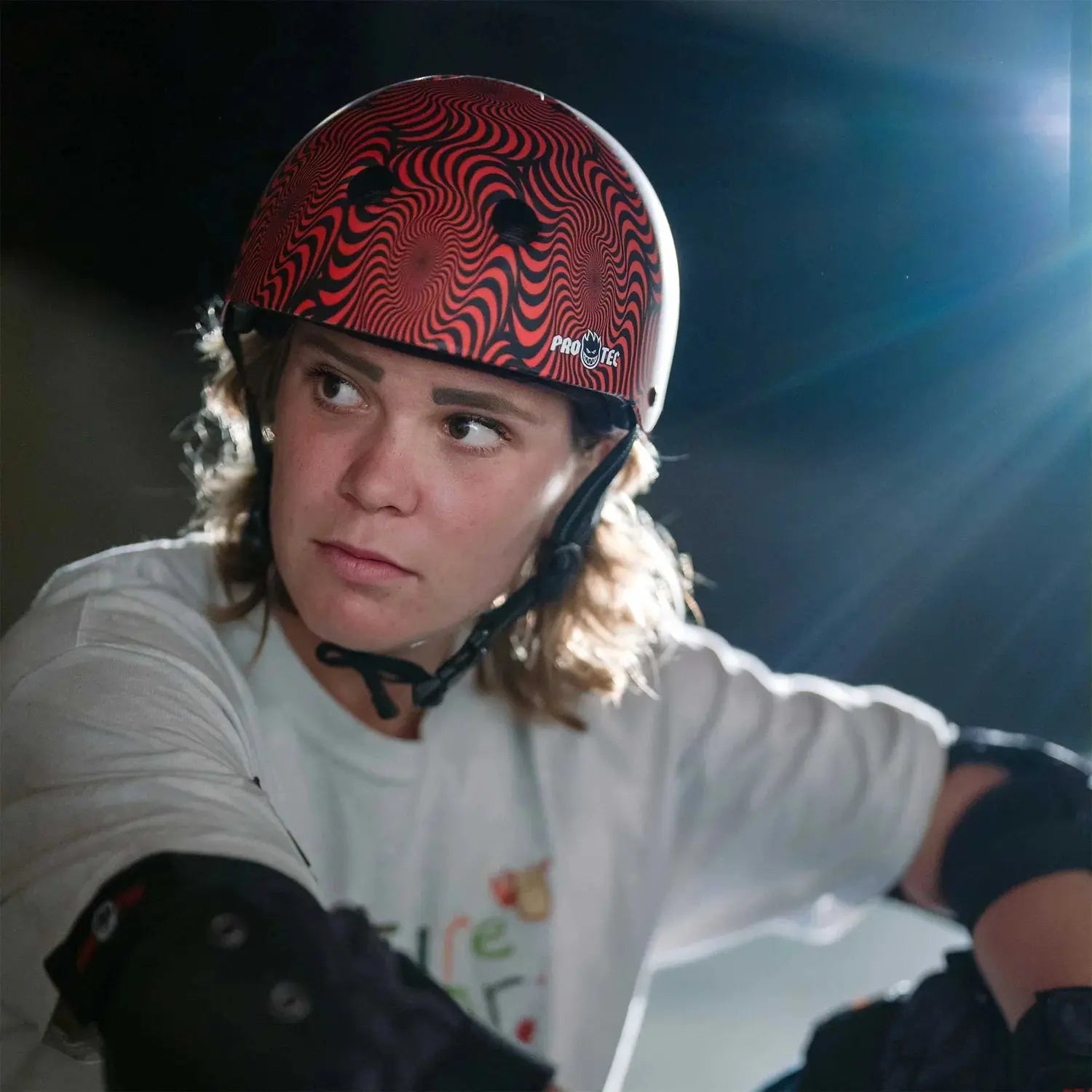 Pro-tec Low Pro Spitfire Helmet - Red Swirl PRO TEC