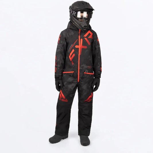 FXR Youth CX Monosuit - Black Camo/Red Fade FXR
