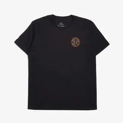 Brixton Crest II Tee - Black/Persimmon Orange/Sand Brixton