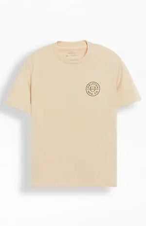 Brixton Crest II Tee - Cream/sea Kelp/Sepia Brixton