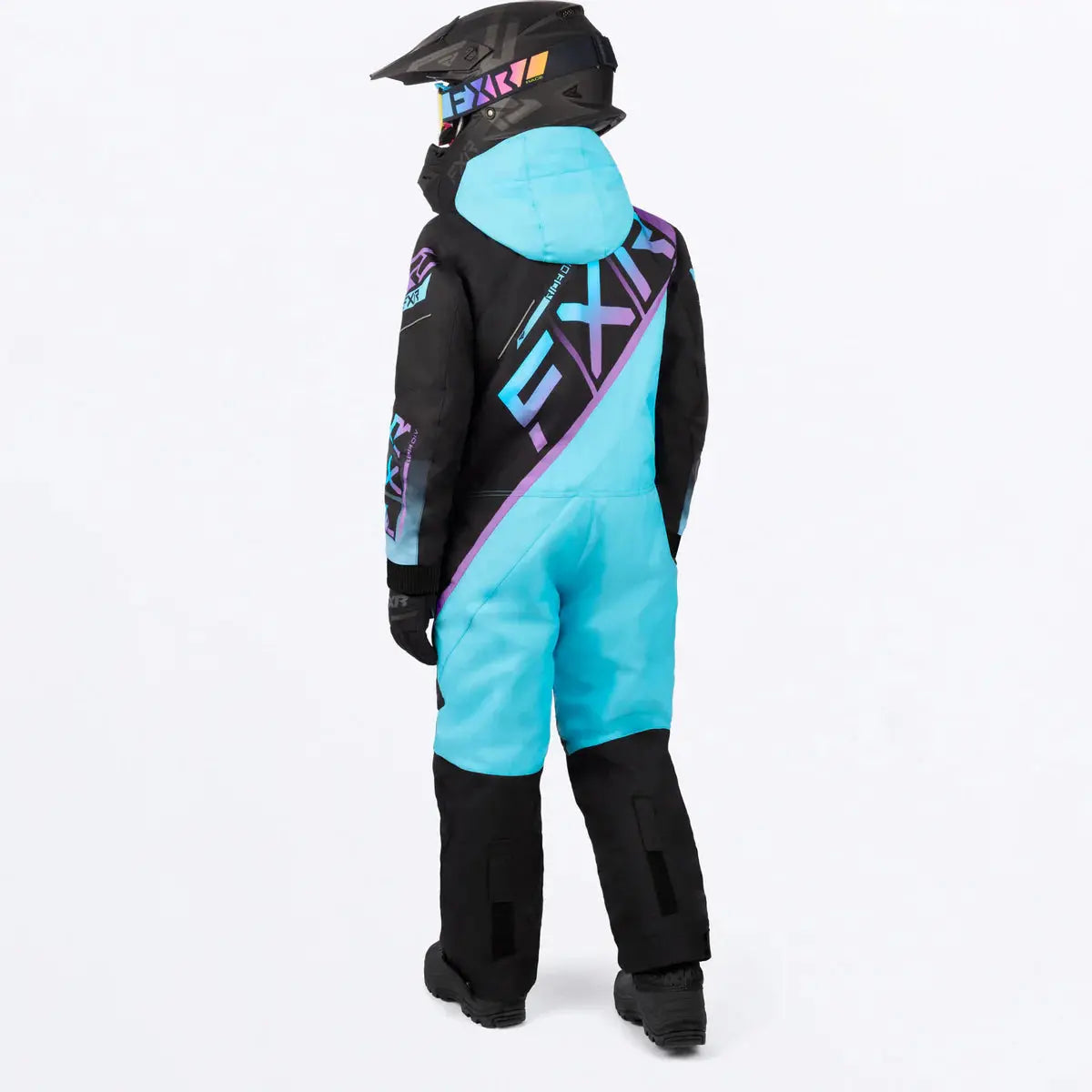 FXR Child's CX Monosuit - Black/Sky-Lilac Fade FXR