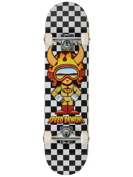 Speed Demon's Hot Shot Blk/White 7.5 Complete Skateboard Speed Demons