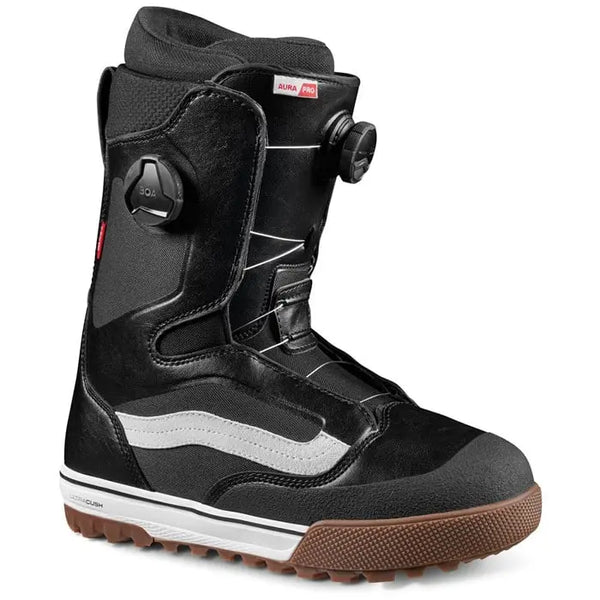 スノーボード vans aura pro Vans Aura Pro Snowboard Boots - Black/White – Boardomshop