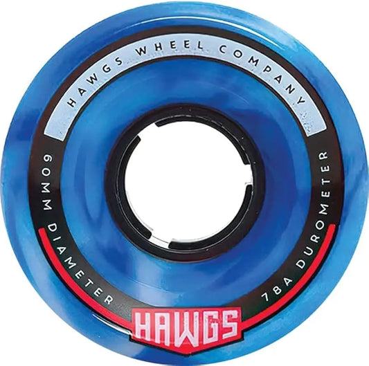 Hawgs Chubby 60mm 78a Wheels - Blue/White Swirl HAWGS