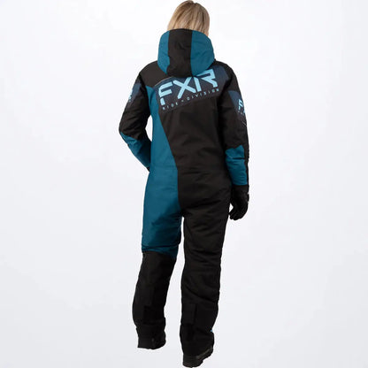 FXR Women's Recruit F.A.S.T Insulated Monosuit - Blk/Ocean/Sky FXR