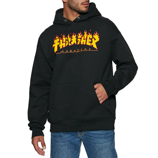 THRASHER GODZILLA FLAME SKATE HOODIE - BLACK THRASHER