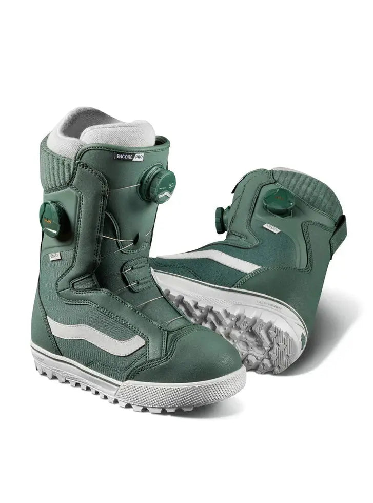 Green top snowboard boots